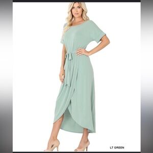 Zenana Outfitters Mint High Low Dress